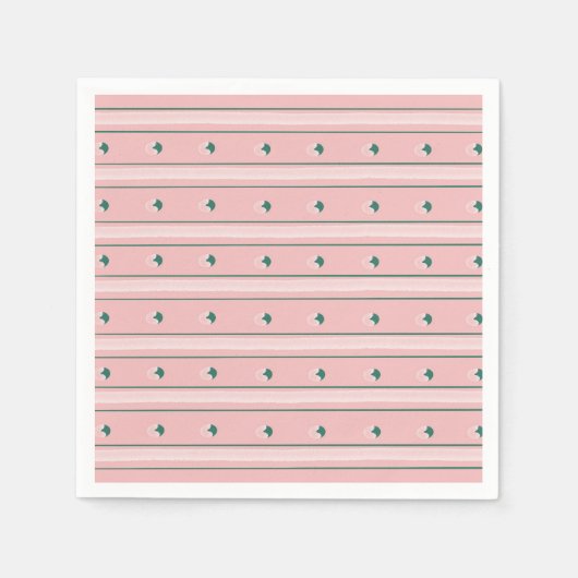 En Papier Serviette à rayure rose (Devant)