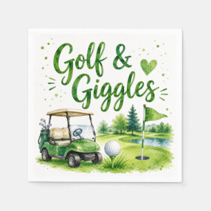 En Papier Serviette aquarelle de golf drôle et rigolade