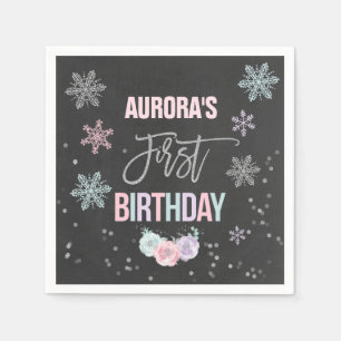 En Papier Serviette argentée de fête d'anniversaire