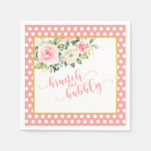 En Papier Serviette Brunch et Bubbly - Texte rose/Points (Devant)