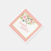 En Papier Serviette Brunch et Bubbly - Texte rose/Points (Coin)