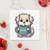 En Papier Serviette Café Chien (En situation)