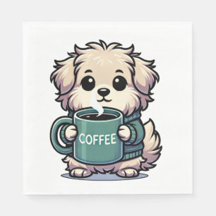 En Papier Serviette Café Chien