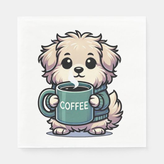 En Papier Serviette Café Chien (Devant)