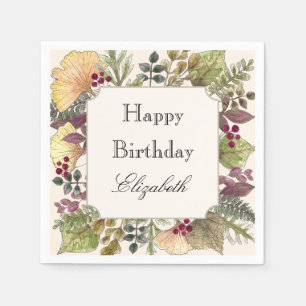 En Papier Serviette d'anniversaire aux feuilles d'automne co