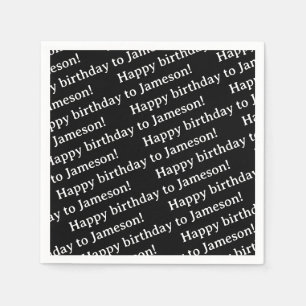 En Papier Serviette d'anniversaire avec texte personnalisé