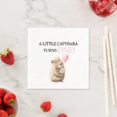 En Papier Serviette d'anniversaire de capybara • Premier ann (En situation)