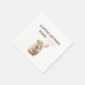 En Papier Serviette d'anniversaire de capybara • Premier ann (Coin)