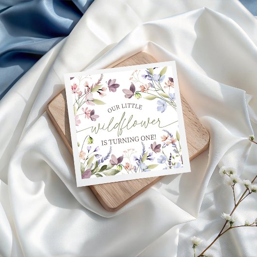 En Papier Serviette d'anniversaire florale Boho Wildflower