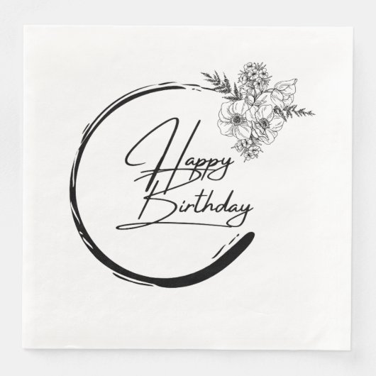 En Papier Serviette d'anniversaire moderne, serviette (Devant)