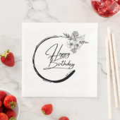 En Papier Serviette d'anniversaire moderne, serviette (En situation)