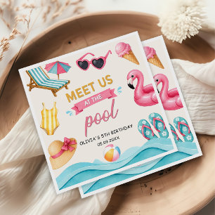 En Papier Serviette d'anniversaire pour piscine d'été