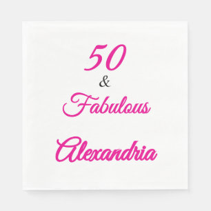 En Papier Serviette de 50e anniversaire moderne Fifty & Fabu