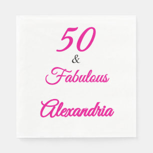 En Papier Serviette de 50e anniversaire moderne Fifty & Fabu