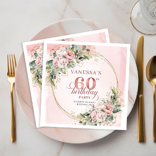 En Papier Serviette de 60e anniversaire de mariage bohème ch