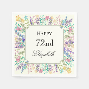 En Papier Serviette de 72e anniversaire à motif floral color