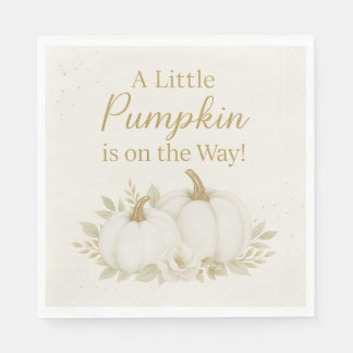 En Papier Serviette de Baby Shower Luxueuse Citrouille Blanc