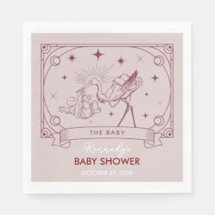 En Papier Serviette de Baby Shower Rose Tarot