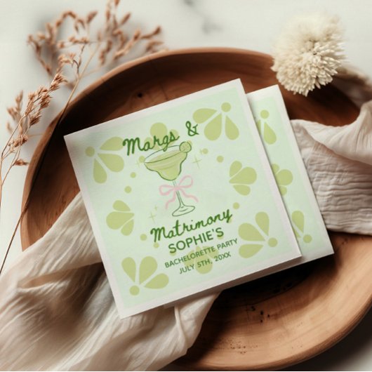 En Papier Serviette de Bachelorette Margs & Matrimony