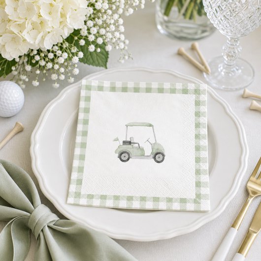 En Papier Serviette de bain de bébé de golf vert sauge