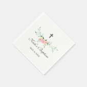 En Papier Serviette de baptême florale douce (Coin)