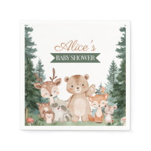Serviette de Bébé Shower de la Forêt de Bois Anima