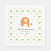 En Papier Serviette de bébé thème éléphant neutre (Devant)