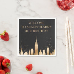 En Papier Serviette de bienvenue d'anniversaire avec vue sur