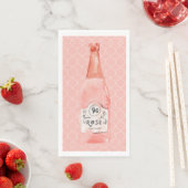 En Papier Serviette de bouteille de Rosé Rose Rose (En situation)