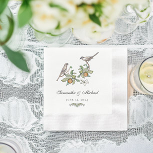 En Papier Serviette de cocktail à l'effigie des oiseaux amou