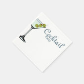 En Papier Serviette de cocktail avec verre à Martini (Coin)