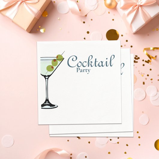 En Papier Serviette de cocktail avec verre à Martini