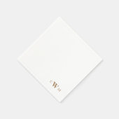 En Papier Serviette de cocktail blanche au monogramme doré (Coin)