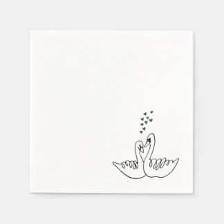 En Papier Serviette de cocktail Cygnes de mariage
