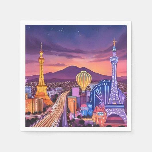 En Papier Serviette de cocktail de Las Vegas (Devant)
