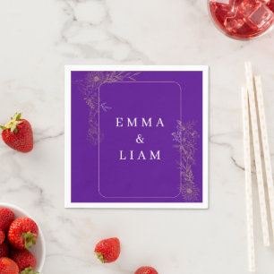 En Papier Serviette de cocktail de mariage florale botanique