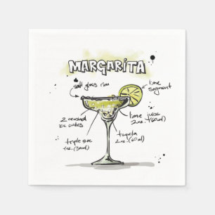 En Papier Serviette de cocktail de recette de boissons de