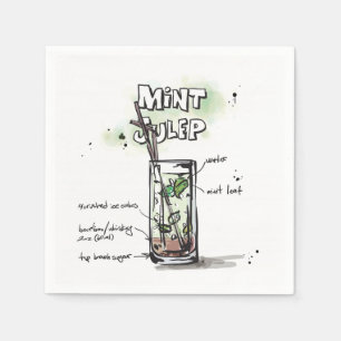 En Papier Serviette de cocktail de recette de boissons de