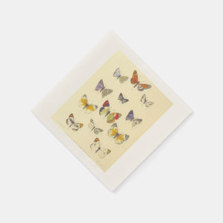En Papier Serviette de cocktail - Dessin de papillon vintage