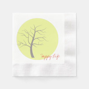 En Papier Serviette de cocktail Happy Life Sunny Tree