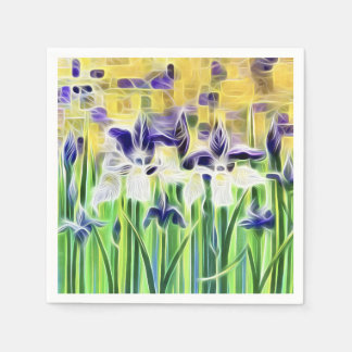En Papier Serviette de cocktail Iris abstrait