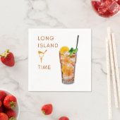 En Papier Serviette de cocktail Long Island Tee Time (En situation)