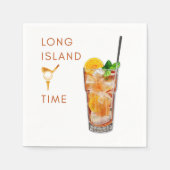 En Papier Serviette de cocktail Long Island Tee Time (Devant)