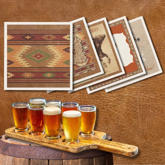 En Papier Serviette de cocktail rustique de la frontière du 