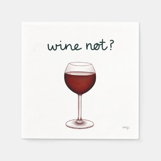 En Papier Serviette de cocktail Wine Not (Devant)