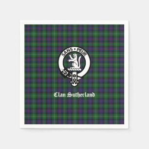 En Papier Serviette de cuisine Clan Sutherland Crest & Tarta