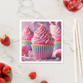 En Papier Serviette de cupcake rose ! (En situation)