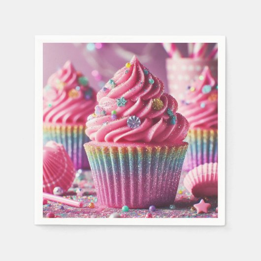 En Papier Serviette de cupcake rose ! (Devant)