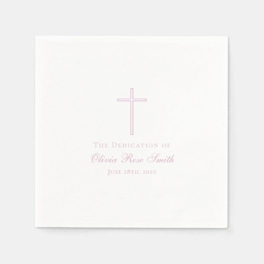 En Papier Serviette de dédicace/baptême simple pour bébé (Devant)
