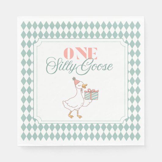 En Papier Serviette de dessert One Silly Goose (Devant)